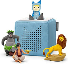 tonies Toniebox Disney Favourites Bundle Incl. 1 Creative 3 The Lion King, Jungle Book, and Aladdin, Screen-Free Audiobooks, Kid's Music Player, Early Development & Activity Toys, Light Blue