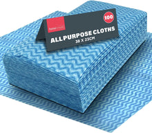 100pk All Purpose Cloths, Disposable Cloths to Clean Surfaces , J Cloths Style Blue Cloths , Disposable Cleaning Cloths for Kitchen, Bathroom, Window , Soft and Absorbent Jay Cloths Cleaning Clothes