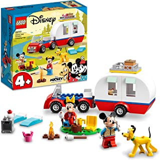 LEGO 10777 Disney Mickey Mouse and Minnie Mouse's Camping Trip Building Toy with Camper Van, Car & Pluto Figure, for Kids 4 Plus Years Old