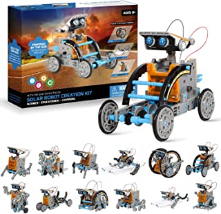 OASO Solar Robot Toys for Kids, 12-in-1 STEM Solar Robot Building Kit Science DIY Educational Construction Engineering Solar Powered Toys Gifts for Boys Girls 8 9 10 11 12 years old(190 Pieces)