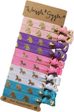 Wriggle & Giggle Hair Ties  Unicorn Designs  10 Pack Hair Bands for Girls  Soft Hair Bobbles for Toddlers  Hair Ponies for Kids  Pink, Purple, Gold, Blue and White (Unicorn)