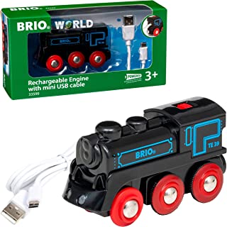 BRIO World Rechargeable Battery Engine Train for Kids Age 3 Years Up - Compatible With All BRIO Railway Sets and Accessories - Comes With USB Cable