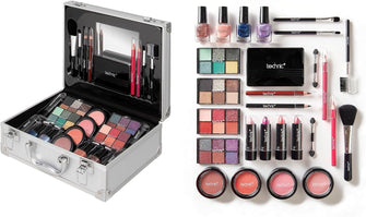 Technic 28 Pcs Professional Carry & Storage Train Case Including Beauty Makeup Cosmetics & Tools