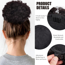 NICENEEDED Big Afro Puff Drawstring Ponytail, Short Synthetic Afro High Puff Pony tail for Black Women and Girls, Adjustable Draw String Curly Wig Faux for Hair Decoration
