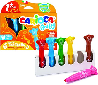 Carioca Teddy Jumbo Baby Super Washable Felt Crayons 6 +1 Age