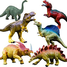 GuassLee Realistic Dinosaur Figure Toys - 6 Pack 7” Large Size Plastic Dinosaur set for Kids and Toddler Education, Including T-rex, Stegosaurus, Monoclonius, etc