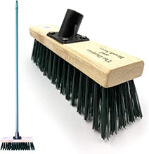 11.5" Sweeping Brush Outdoor Broom − Garden Brush Heavy Duty Outdoor Yard Broom with Stiff PVC Bristles and 120cm Metal Handle