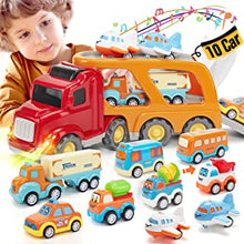 10 Pcs Cars Toddler Toys for 2 3 Year Old Boys Carrier Truck Transport Vehicles Construction Truck Toys - Friction Power Vehicle Cars Toys - Boys Girls Toys Age 2 3 4 5 Christmas Birthday Kids Gift