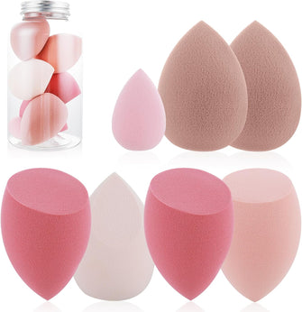 WLLHYF 7 Pcs Makeup Sponge Set Foundation Blending Beauty Blender Multi-color Blender Sponges Soft Setting Face Puffs for Liquid, Cream, and Powder