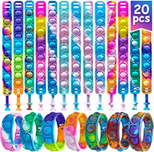 20 Pcs Pop Bracelet it Fidget Toys Pack, Fidget Bracelet Toy, Multicolor Stress Relief Hand Finger Decompression Toy, Kids Wristbands Stress Relief Wristband Sensory Toys for Kids Adults, Add, Adhd