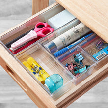 14 PCS Clear Plastic Drawer Organisers Tray for Makeup, Kitchen Utensils, Jewelries and Gadgets