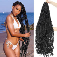 BLUONASI 30 Inch New Soft Locs Crochet Hair 6 Packs Natural Color Faux Locs Crochet Braids Hair Pre Looped Synthetic Super Long Pre Extended Crochet Locs Braiding Hair