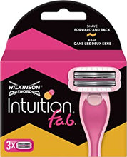 Wilkinson Sword Intuition FAB Women's Razor Blade Refills, 3 Count (Pack of 1)