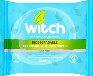 Witch Biodegradable Cleansing & Toning Wipes, removes make-up and impurities, 20 wipe pack