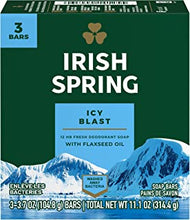 Irish Spring IcyBlast Deodorant Soap, Cool Refreshment, 113 g 3-Count