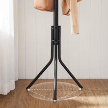SONGMICS Metal Coat Rack, Clothes Stand, Hat Handbag Hanger, 182 cm Tall Hall Tree, Black RCR19B