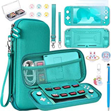 NS Switch Lite Case - innoAura 17 in 1 NS Switch Lite Accessories Bundle with Switch Lite Carrying Case, Switch Game Case, Switch Lite Screen Protector, Switch Stand, Switch Thumb Grips(Turquoise)