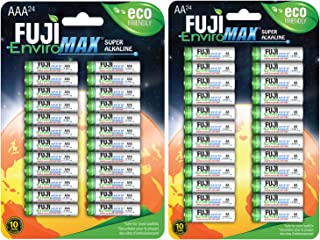 Fuji EnviroMAX Super Alkaline AA + AAA Pack - Eco Friendly, Long Lasting Batteries - Pack of 48 (24AA + 24AAA)