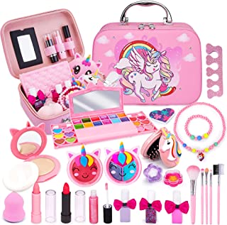 Chennyfun Real Kids Makeup Sets for Girls, 24 PCS Washable Make up Kit Toys, Safe & Non-Toxic Makeup Set for Little Girls, Children Cosmetics Makeup Kit Birthday Gifts for Girls Aged 4 5 6 7 8 9