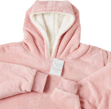 Sienna Hoodie Blanket Ultra Soft Sherpa Fleece Warm Comfy Cosy Oversized Wearable Giant Sweatshirt Throw for Women Girls Adults Men Boys Kids Big Pocket - Blush Pink