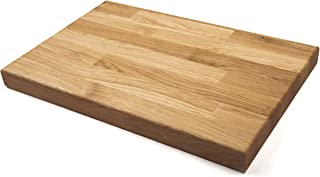 Solid Oak Wooden Chopping Board - 450mm x 300mm x 40mm Rectangular European Hardwood Cutting, Serving and Carving Block