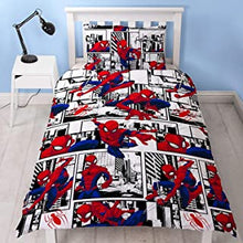 Spiderman Ultimate Metropolis Single Duvet Cover | Reversible Two Sided Design | Kids Bedding Set Includes Matching Pillow Case, Micro Fibre Polyester, Red, 200 x 130cm