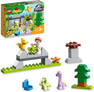 LEGO 10938 DUPLO Jurassic World Dinosaur Nursery Toy with Baby Triceratops Figure, Learning Toys for Toddlers, Girls & Boys Age 2 Plus, Large Bricks Set