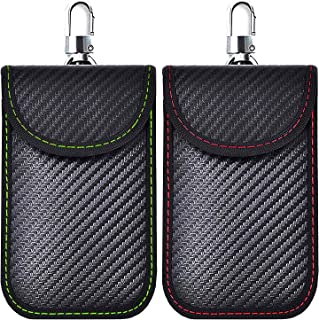 Faraday Pouch for Car Keys, 2 Pack Car Key Signal Blocker Pouch Faraday Bag Rfid Key Pouch Key Fob Protection Pouch for Keyless Car