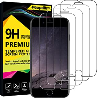 4youquality [4-Pack] Screen Protector for iPhone 8 Plus, iPhone 7 Plus, iPhone 6s Plus, and iPhone 6 Plus, Tempered Glass Film Screen Protector, 5.5-Inch [LifetimeWarranty][Anti-Scratch]