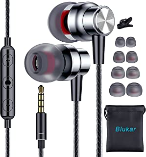 Blukar Earphones, In-Ear Headphones Earphones with High Sensitivity Microphone & Volume Control, Noise Isolating, High Definition, Pure Stereo Sound for iPhone, iPod, iPad, MP3 Players, Galaxy, etc