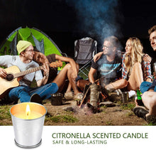 Citronella Candles Indoor Outdoor SUPERSUN 12 Packs Lemongrass Candles with Natural Soy Wax Essential Oil : 120-180 Hours Long Burning Time Outside Portable Iron Bucket for Patio/ Balcony/ Camping