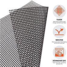 Jsdoin BBQ Mesh Grill Mat, 5pc Non Stick BBQ Grill Mesh, Reusable BBQ Mats, Durable Barbecue Grill Mesh Baking Mats for Charcoal, Gas, Electric Grill, Baking Accessories for Grilling Meat, 33  40cm