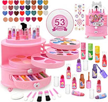 balnore Kids Makeup Sets for Girls, 53PCS Real Washable Make Up Set for Kids Girls Makeup Set for Little Girls with Cosmetic Case Perfect Christmas Halloween Birthday Gifts