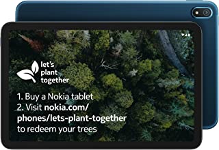 Nokia T20 Android 11 WiFi Tablet with 10.36" Screen, 4GB RAM/64GB ROM, 8200mAh Battery, 8MP + 5MP Camera, Stereo Speakers with OZO Playback, Dual Microphones, Metal body – Ocean Blue