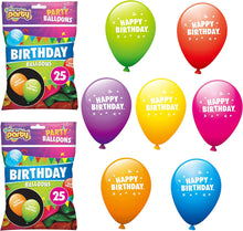 jaunty partyware 50pk Happy Birthday Balloons 9"  Party Balloons Pack Boys Girls  Latex Balloons  Multicoloured Birthday Balloon  Birthday Baloons for Party  Balloons for Birthday  Ballons