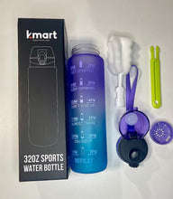 K-MART Water Bottle 1L Sports Water Bottle with Motivational Time Marker, Dishwasher Safe Leak-proof Drink Bottle BPA Free Non-Toxic for Running,cycling, Gym, School & Office (Purple Gradient)