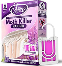 Aviro Moth Killers For The Home - 6 Moth Killer Hangers With Natural Lavender Scent. Highly Effective And Easy To Use Moth Repellent For Clothes. UK Made