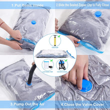 QH Premium Vacuum Storage Bags. 80% More Storage!Vacuum bags clothes Hand-Pump for Travel! Double-Zip Seal and Triple Seal Turbo-Valve for Max Space Saving 6PCS(60x40cm)