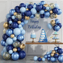 Navy Blue Balloon Arch Kit - 133pcs Navy And Gold Balloon Garland Kit With Gold Confetti Balloon, Diy Balloon Arch For Boy Men Birthday Space Party Wedding Baby Showers Graduation Decoration