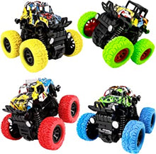 m zimoon Monster Truck, 4pcs Inertia Toy Cars 360° Rotation Friction Powered Off-road Vehicles Pull back car Christmas Birthday Gifts for 3/4/5/6 Years Old Toddlers Boys Girls