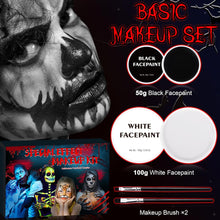 Ulikey Halloween Makeup Kit Black White, Face Body Paint Oil Make Up Special Effects, Halloween Makeup Set Zombie Clown Makeup Fake Molding Wound, Makeup Scars Wax kit for Halloween Cosplay Party