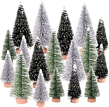 Peerless 18 PCS Miniature Christmas Tree Small Artificial Miniatures Sisal Snow Frost Trees, Diorama Models, Micro Scenery Landscape Architecture Trees for Christmas Crafts Tabletop Decor