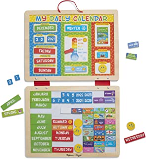 Melissa & Doug My First Wooden Daily Wooden Magnetic Calendar for Kids | Wooden Toys | Developmental Calendar Board | Educational Toy | 3+ | Gift for Boy or Girl