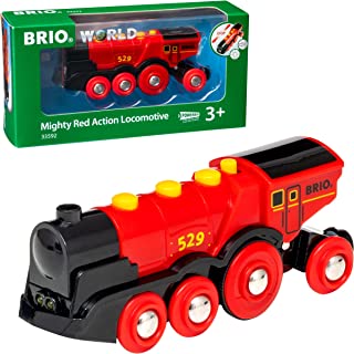 BRIO World Mighty Red Action Locomotive Battery Powered Train for Kids Age 3 Years Up - Compatible with all BRIO Railway Sets & Accessories