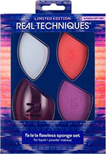 REAL TECHNIQUES Techniques Limited Edition Fa La La Flawless Makeup Sponge Kit, For Foundation, Concealer, or Moisturizer, Stocking Stuffer, 4 Piece Gift Set