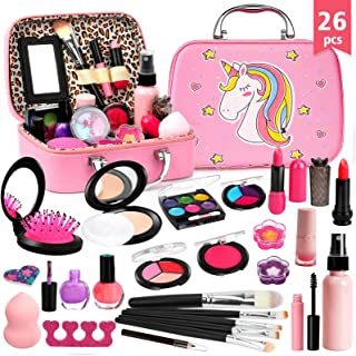 Flybay Kids Makeup Sets for Girls, Washable Children Makeup Sets Girls Toys, Real Girls Make Up Set with Cosmetic Bag, Christmas Birthday Gift for Girl Aged 3 4 5 6 7 8 9