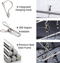 Stainless Steel Sock Drying Rack, Swivel Hook Wind-proof Clothes Hanger Rack for Socks, Underwear, Shoe Insoles, Baby Clothes, Gloves