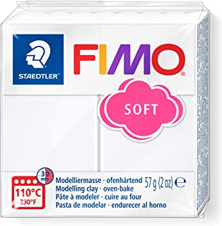 Staedtler 8020-0 FIMO Soft Oven-Hardening Polymer Modelling Clay - White (57g)