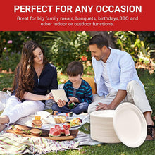 Super Rigid Disposable Plates (7 Inches) (Pack of 50), 100% Biodegradable White Bagasse Paper Plates, Made of Sugarcane Fibers - Perfect for Picnics Parties