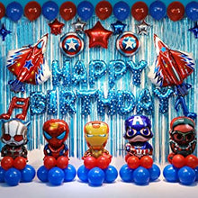 Super Hero Birthday Party Decorations Set Kids Party Supplies Super Hero Balloons For Boys Theme Party Favor (Blue)